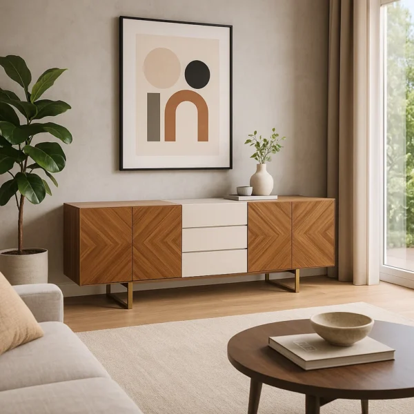 O aparador Mississippi é uma peça sofisticada e versátil, ideal para quem procura um equilíbrio entre design moderno e funcionalidade.